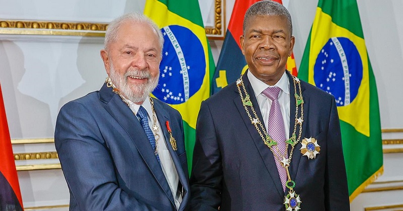 Presidente da República, Luiz Inácio Lula da Silva, e o presidente de Angola, João Lourenço (Foto: Ricardo Stuckert / PR)